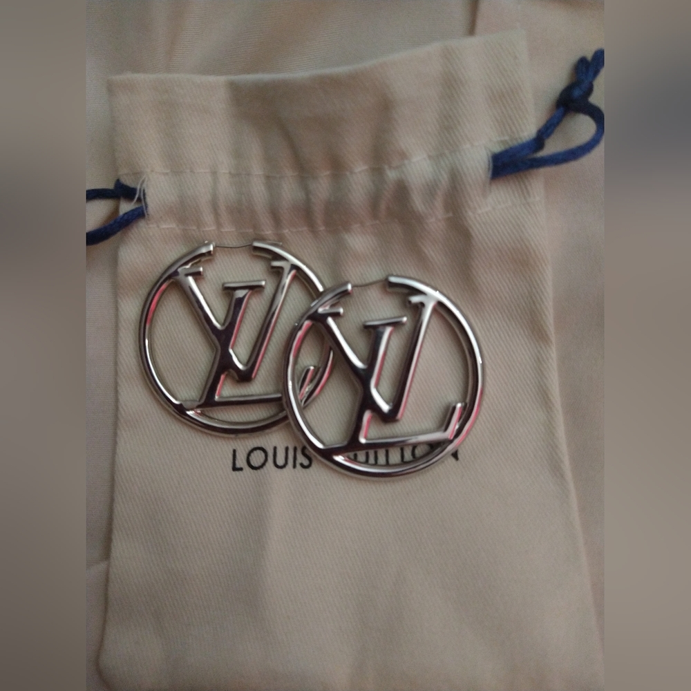 Louis Vuitton Silver Hoops Earrings